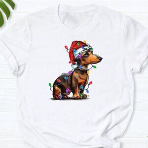 Dachshund Puppy Christmas Light Shirt, Dachshund Dog Shirt